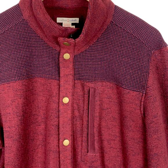 CARBON 2 COLBALT Men's MED Burgundy Purple Snap Button Shirt Jacket - Picture 4 of 12